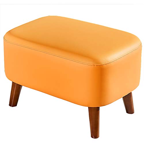 Repose-pieds en cuir PU rectangulaire petit format salon bureau