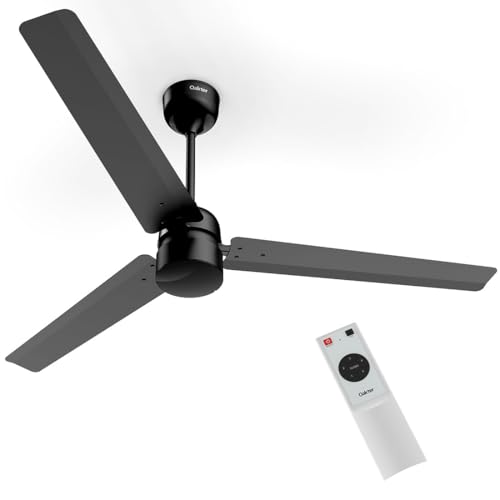 Image of OAKTER 1200mm BLDC Ceiling Fan with IR Remote Control | BEE 5-star Rated Energy Efficient Ceiling Fan | High Air Delivery with LED Indicators (Black)