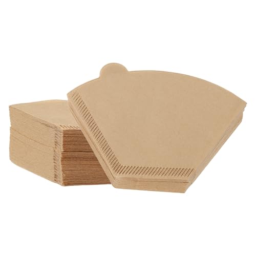 uxcell Lot de 200 filtres à café à 4 cônes, taille 101, filtres à café jetables en fibre de bois naturelle non blanchie, convient pour verser sur le...