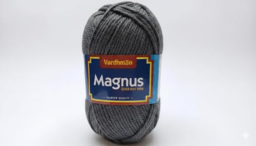Image of Vardhman Magnus Knitting Yarn 100% Acrylic Bulky 4Ply Yarn (Pack of 1 Ball - 100g) - Knitting & Crochet Yarn for Winter Sweaters, Scarves, Blankets | Hypoallergenic, Hand Wash - Charcoal Grey