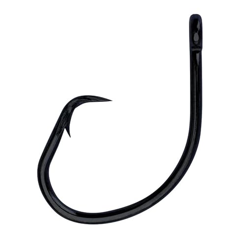 Eagle Claw Lazer Sharp L2045 Circle Sea Big Game Hook Inline Shark Circle Hooks Non-Offset Circle Sea Hook, 18/0 Platinum Black 10 Pack or 20 Pack (20)