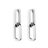 Rosefield Women's Dual Silver-Tone Hoop Earrings, 1.77 x 0.97cm, Silver, One Size