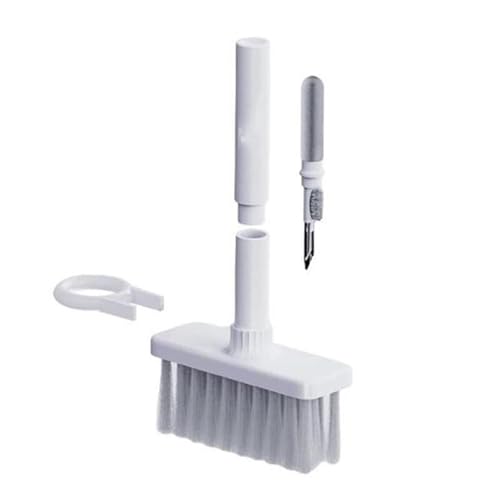 WANGCL 5 in 1 Multifunctional Computer Cleaning Tool Kit Corner Gap Duster Keycap Puller Multi Brush for PC Laptop Airpods Pro Camera Lens Keyboard Cleaner Brush (White)