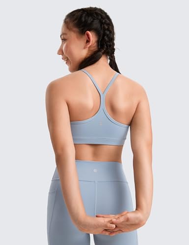Image of CRZ YOGA Girls Butterluxe Y Back Sports Bra | Light Support, Removable Pads, Yoga, Athletic, Extremely Soft, Scoop Neck, Spaghetti Straps, for Teen