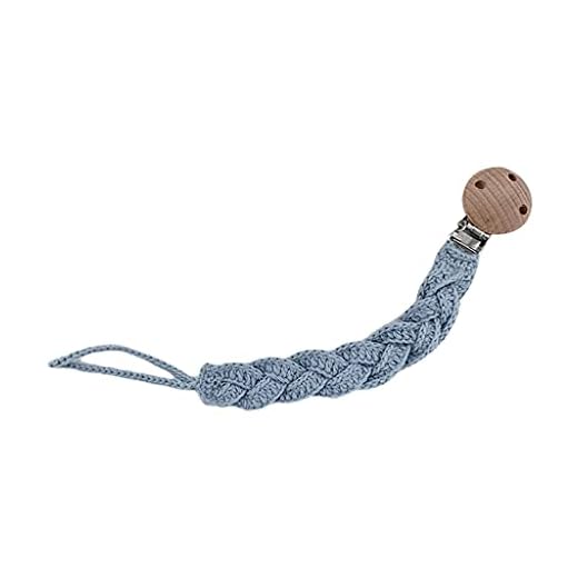 GLASSNOBLE Napp kedja, baby napp klämma kedja handgjord virkad bomull gör-det-själv dummy bröstvårta napp napphållare blå