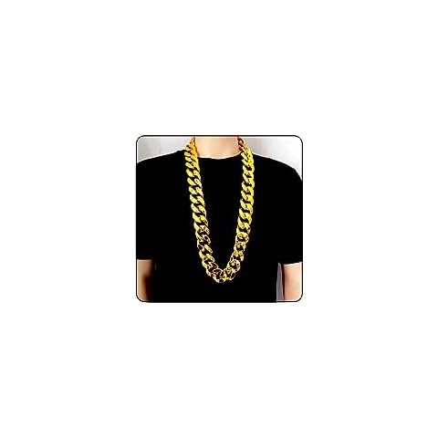 Ucilon Chunky Plastic Gold Chain Necklace for Men, Hip Hop Rapper Costume Jewelry (Gold-35.4") Cover