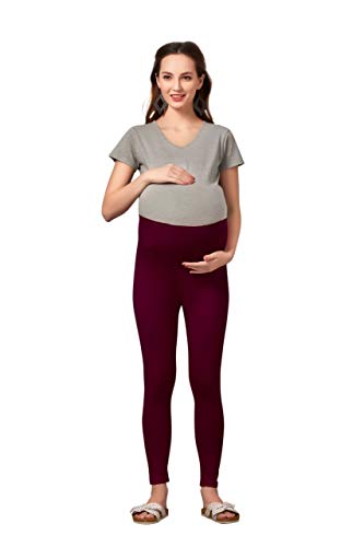 Image of Women's Cotton Lycra Over The Belly Maternity Leggings for Pregnant Women for Pre & Post Pregnancy