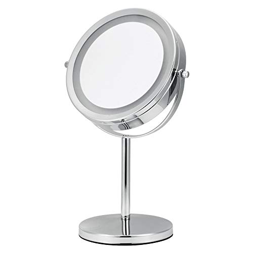Espejo para maquillaje iluminado de 7 pulgadas con aumento