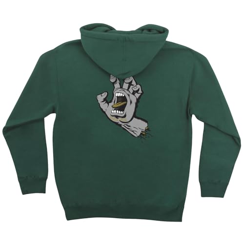 SANTA CRUZ Screaming Hand P/O Hooded Heavyweight Sweatshirt Alpine Green w/Grey/Gold XL Mens