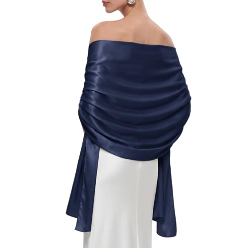 Shawls and Wraps for Evening Dresses Lightweight Wrap for Wedding party Gift for Bridesmaids Bridal Guests Navy Blue