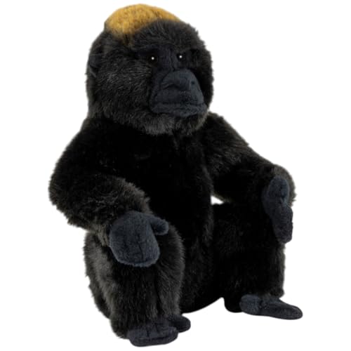 L'animale di peluche ha occhi di sicurezza marroni ed è realizzato in acrilico di alta qualità, che lo rende particolarmente morbido e coccoloso.