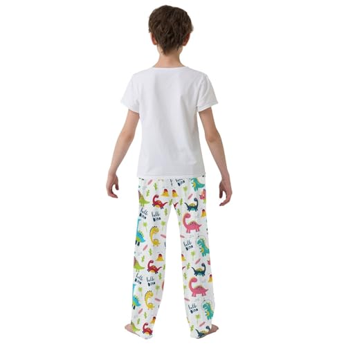 ZZXXB Hello Dino Cacti Boys Long Pants Soft Trousers Elastic Waist Kids Lounge Bottoms with Pockets S-XL3