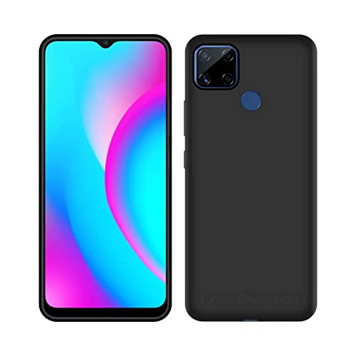Image of Case Creation Compatible with Realme C12 2021 Back case, Realme C12 Slim Flexible Smart Look case with 360 Camera All Angle Protection (Pure Black)