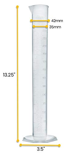 Miniatura 2 de EISCO Cilindro graduado, 8.5 fl oz - Tolerancia Clase B - Base octogonal - Plástico TPX - Calidad industrial, lavable en autoclave
