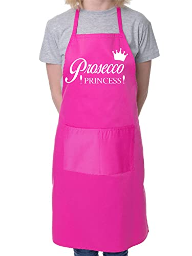 Prosecco Princess - Delantal divertido para cocinar barbacoa, rosa, Taille unique Cover