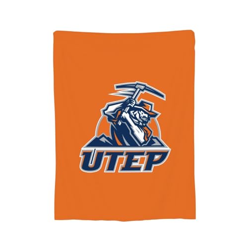 XRPUONG UTEP Miners Fleece Blanket Very Soft Microfiber Flannel Blanket for Couch Warm and Cozy