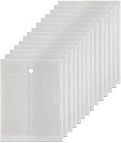 Image of Premium 10 Pack A4 Legal Top Opening Document File Bag, Transparent Envelope Holder Storage Case, Snap Button Organizer, My Clear Plastic Container