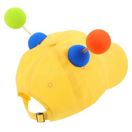 Veemoon Gorra de Algodón Diseño de Antena, Ajuste Ajustable y Transpirable, Estilo Color Caramelo Amarillo para Juegos Diarios y Protección Solar Playa