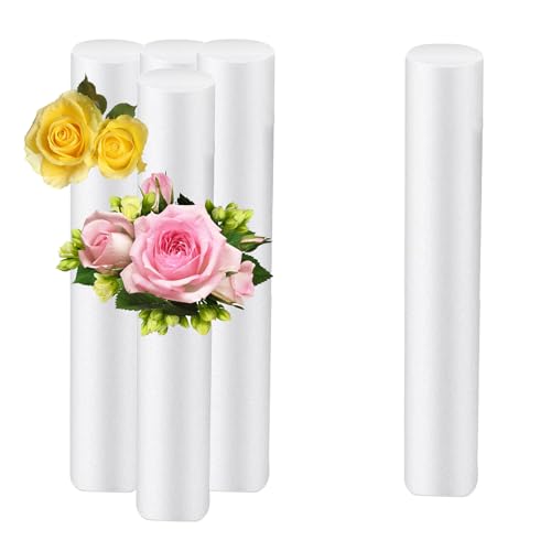 QoTang 4 Confezione Bastoncini di Schiuma Floreale, Bastoncini di Schiuma per Fiori freschi e Artificiali, Tubo di Schiuma per modellismo, Fai da Te, Arti e Mestieri, 40 x 5 cm
