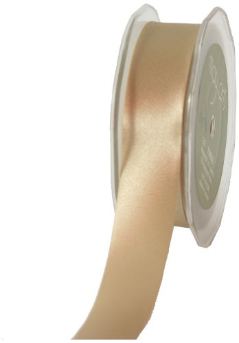 May Arts 1-Inch Wide Ribbon, Champagne Satin
