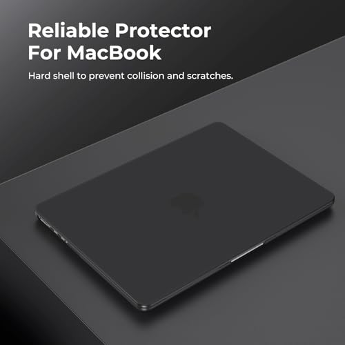 Image of EooCoo Case Compatible with MacBook Pro 14 inch M5 2026-2021 M4 M3 M2 M1 Pro /Max Chip, Matte Grip, Bump-Resistant, Hard Shell Cases with Keyboard Cover, Screen Protector - Space Black
