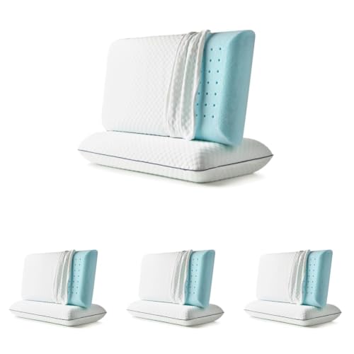 Image of WEEKENDER Cooling Gel Memory Foam Pillows for Sleeping - King Size, Set of 2, Ventilated Cooling Pillows for Side & Back Sleepers,Neck & Shoulder Support,Medium Firm, Washable Cover, King (Pack of 4)