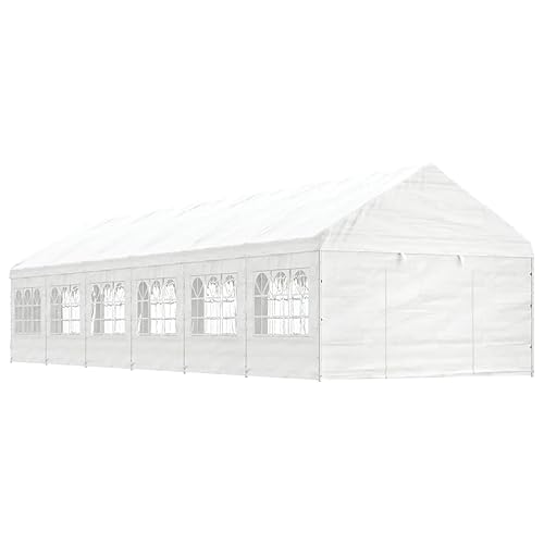 Cenador con Techo Polietileno Blanco 13,38x4,08x3,22 m, Xichuzi Cenadores para Jardin, Pergolas De Jardin, Carpas De Jardin, Carpas para Exteriores, Carpa Jardin Exterior 3155490