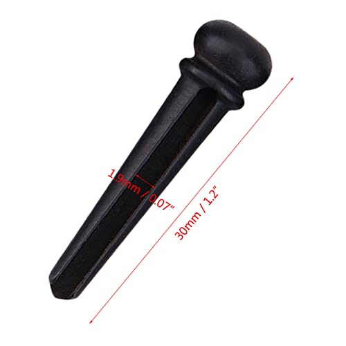 6Pcs Ebony Bridge Pins Ebony Guitar Bridge Pin With Abalone Dot Inlay Acoustic Guitar Replacement Parts