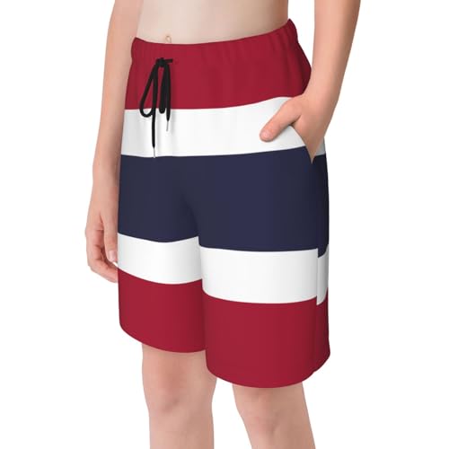 Thailand Flag Youth Beach Pants, Soft and Breathable, with Drawstring Waist, Suitable for Sports and Leisure.4