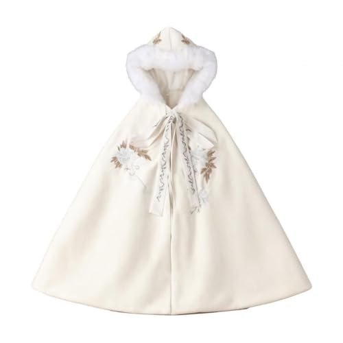 Manteau poncho femme brodé manteau d'hiver chaud et fluide