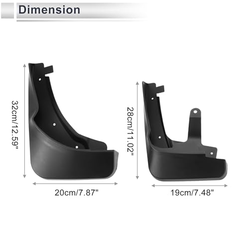 Image of X AUTOHAUX 1set Front and Rear Mud Flaps Splash Guards Mud Guards for Audi Q5L Sport 2018-2020 W /Mount Accessories