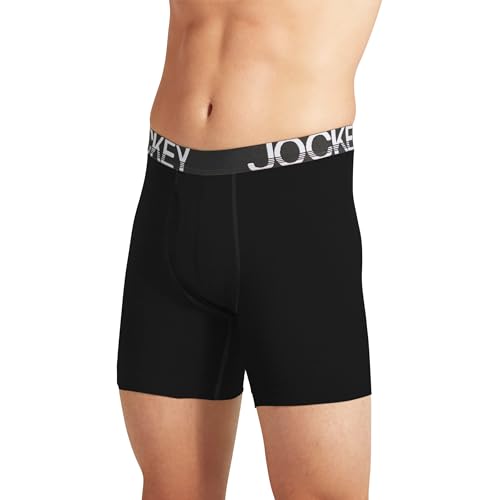 Jockey Men's Underwear ActiveStretch 7" Long Leg Boxer Brief - 3 Pack, Black, 2XL2