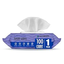 earthbath, Rosemary & Chamomile Tushy Wipes - Dog Wipes for Paws and Butt, Pet Wipes for Dogs & Cats, Made in USA, Cruelty-Free Dog Cleaning Wipes, Helps Neutralize Odors - 100 Count 1 Pack
