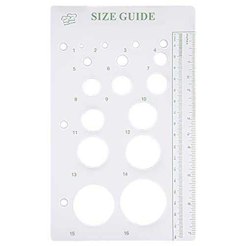 FUNSHOWCASE Fondant Gumpaste Flower Bud Ball Leaf Flowers Petiole Circle Size Guide Ruler, white