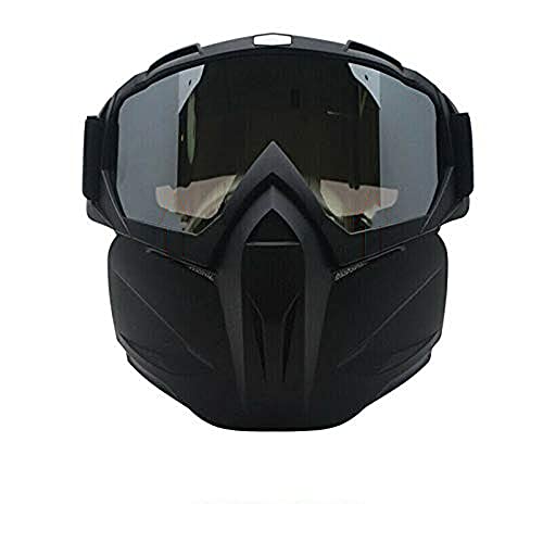 Masque de lunettes Riloer noir modulaire et détachable pour moto de fond
