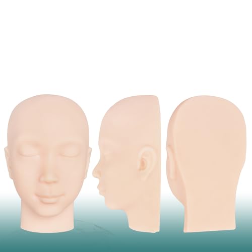 Image of Injection Training Mannequin Face Model, Facial Injection Head Model with Ear for Micro-Plastic Teaching, Esthetician Teaching, Injection Training to Medical Student Doctor