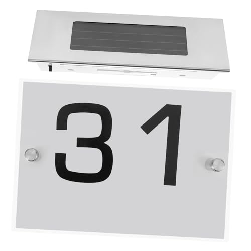 NUOBESTY Lampada Solare Led Per Numeri Civici Numeri Civici Per Esterni Design in Acciaio Inox Facile Installazione Senza Alta Luminosità Per Chiara Visibilità Notturna