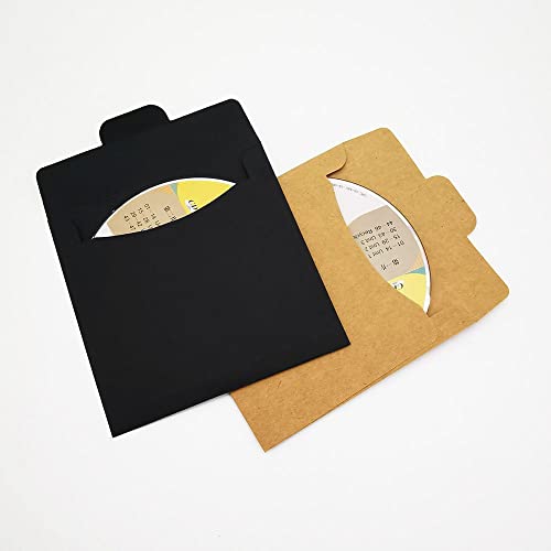LUMoony 50Pcs 2 Couleurs CD/DVD Pochettes Papier Kraft Manchons enveloppes Emballage Cadeau Pack Pochettes CD Carton Papier Kraft pour Scrapbooking