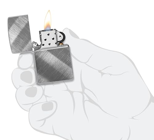 Image of Zippo Classic Diagonal Weave Windproof Lighter - Textured Chrome Finish with Subtle Pattern, Refillable, (BIS Certified)