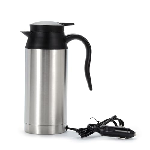 Hervidor eléctrico, hervidor portátil pequeño de 750 ml, caldera de agua de acero inoxidable con función de mantener el calor, taza de calefacción para coche, USB