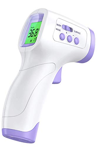 KVJ Joy Thermometer for Adults and Baby, Forehead Digital Non Contact Infrared Thermometer with Instant Accurate Reading and Fever Alarm, Memory Recall for Kids, Infant, Indoor and Outdoor Use