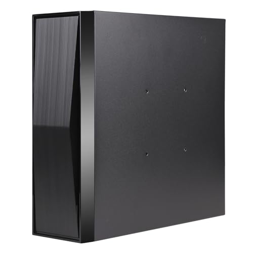 Gabinete Mini ITX SFF de Forma Compacta, Chasis para Computadora Mini Torre de Acero Aleado de 0,6 mm con Panel de Ventilación Circular, Compatible con Placas Base Mini ITX (170 × 170 mm) y Cargador de Laptop miniatura 6