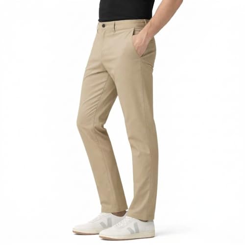 Image of Men's Casual Regular Fit Cotton Pants | Chinos | Trousers