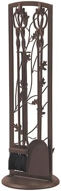 Panacea Fireplace Tool Set 5 Piece, Oak Leaf 30", Colonial Brown