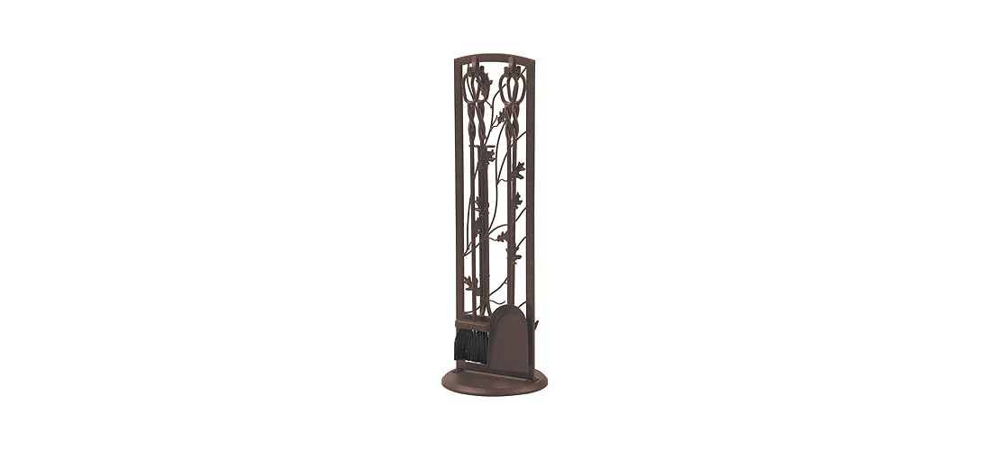 Panacea Fireplace Tool Set 5 Piece, Oak Leaf 30", Colonial Brown
