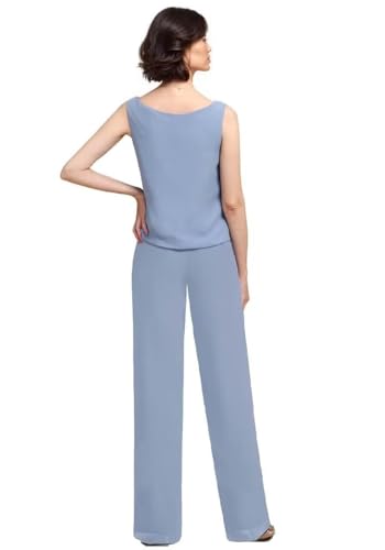 Chiffon Mother of The Bride Pant Suits Plus Size Women Dressy Wedding Formal Outfit Set JH0054