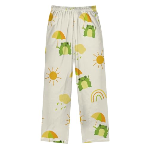 Rainbow Frog Boys Pants Boys Athletic Pants Long Pant for Boywith Pockets Wide-Leg Size 6-14Y2