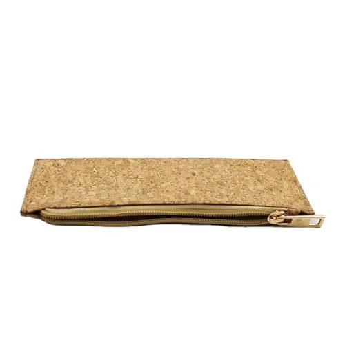 Slim Cork Credit Cart Checkbook Holder Long Wallet Business Cards Cases with Zipper Pocket for Cash, Coin, Receipt, Checkbook and ID Card (Checkbook wallet, Beige Plain)3