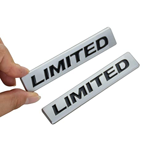 Image of 2Pack Limited Emblem 3D Metal Decal Rear Trunk Sport Badge Sticker Fender Script Nameplate Universal Use (Silver Black)