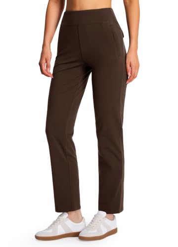 Libin Women's Fleece Lined Pants 31" Stretch Thermal Pants, Brown XL - image 1